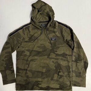 Abercrombie & Fitch Hoodie Mens Medium Green Camouflage Pullover Kangaroo Pocket